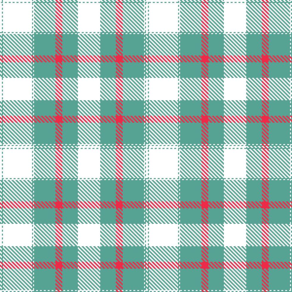 Cool Dull Teal Seamless Tartan with Muted White accents Textile Design vector