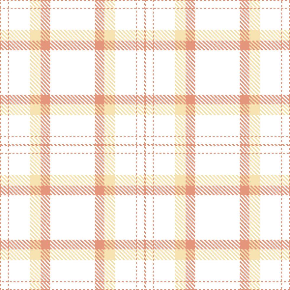 Deep Blush Seamless Tartan with Warm White accents Textile Design vector
