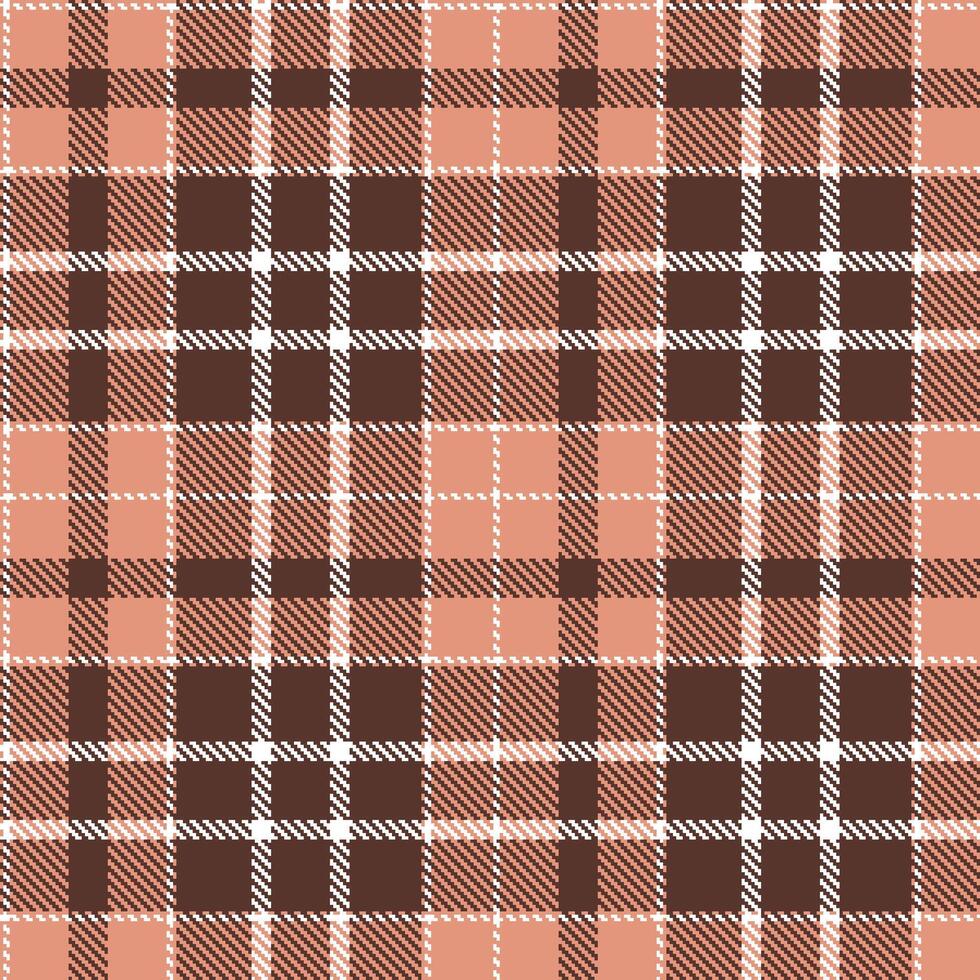 Deep Blush and Muted White Seamless Tartan Textile Design vector