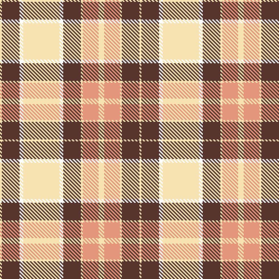 Modern Warm Pale Peach Seamless Tartan Textile Design Variant 1261 vector