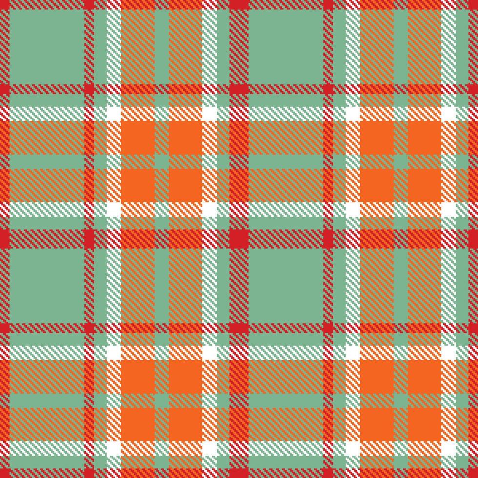 Pastel Greyish Green and Dusty Red Seamless Tartan Textile Design vector