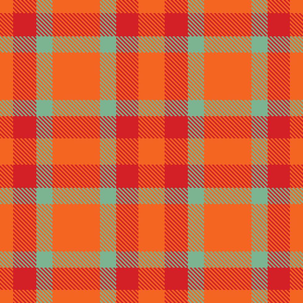 Light Bright Orange and Dark Red Seamless Tartan Textile Design vector