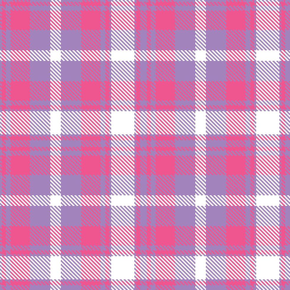 Bright Light Purple and Deep Warm Pink Seamless Tartan Textile Design vector