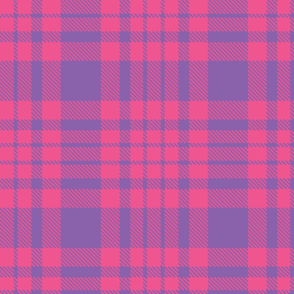 Dusty Warm Pink and Pale Deep Lavender Seamless Tartan Textile Design vector