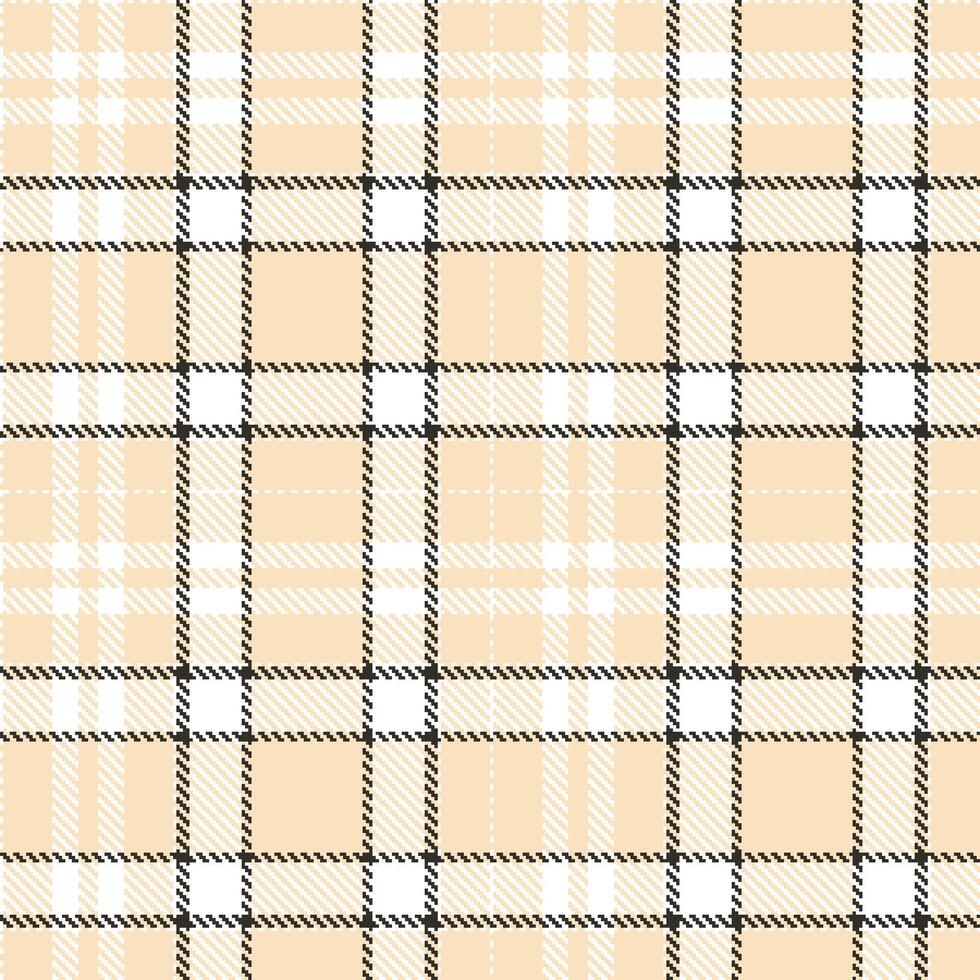 Pale White and Cool Light Peach Seamless Tartan Textile Design vector