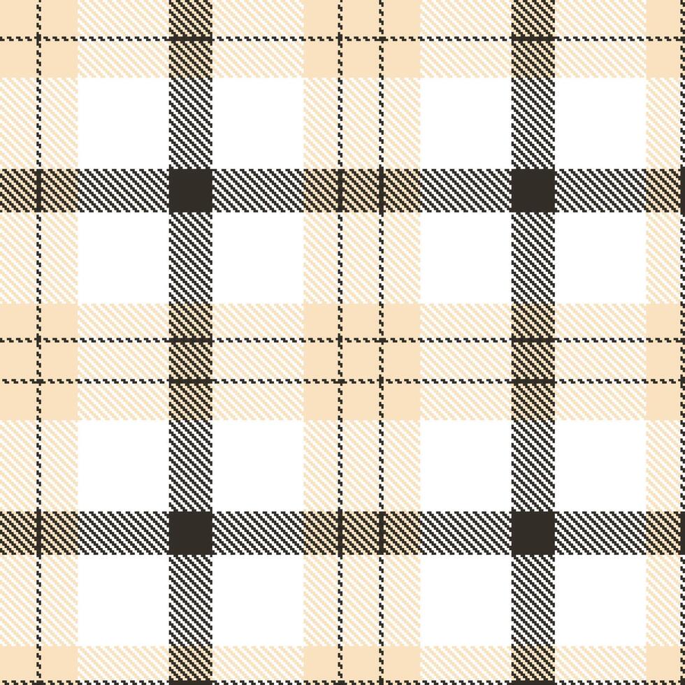Modern Muted Light Peach Seamless Tartan Textile Design vector