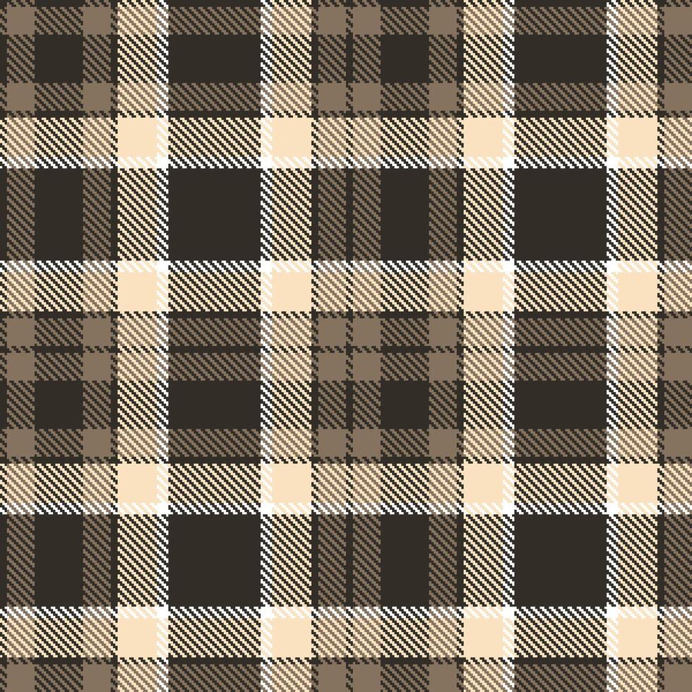 Muted Dark Grey Seamless Tartan with Vivid Brownish Grey accents Textile Design vector