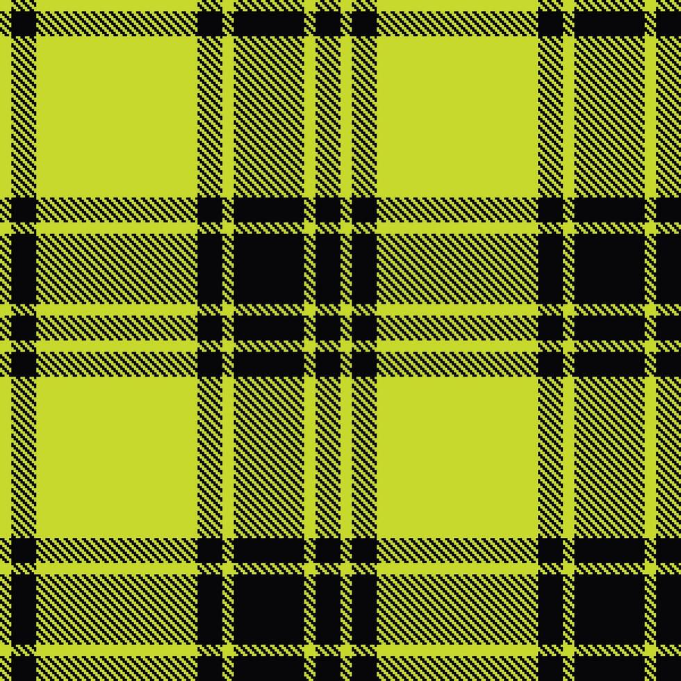 Modern Metallic Neon Yellow Seamless Tartan Textile Design vector