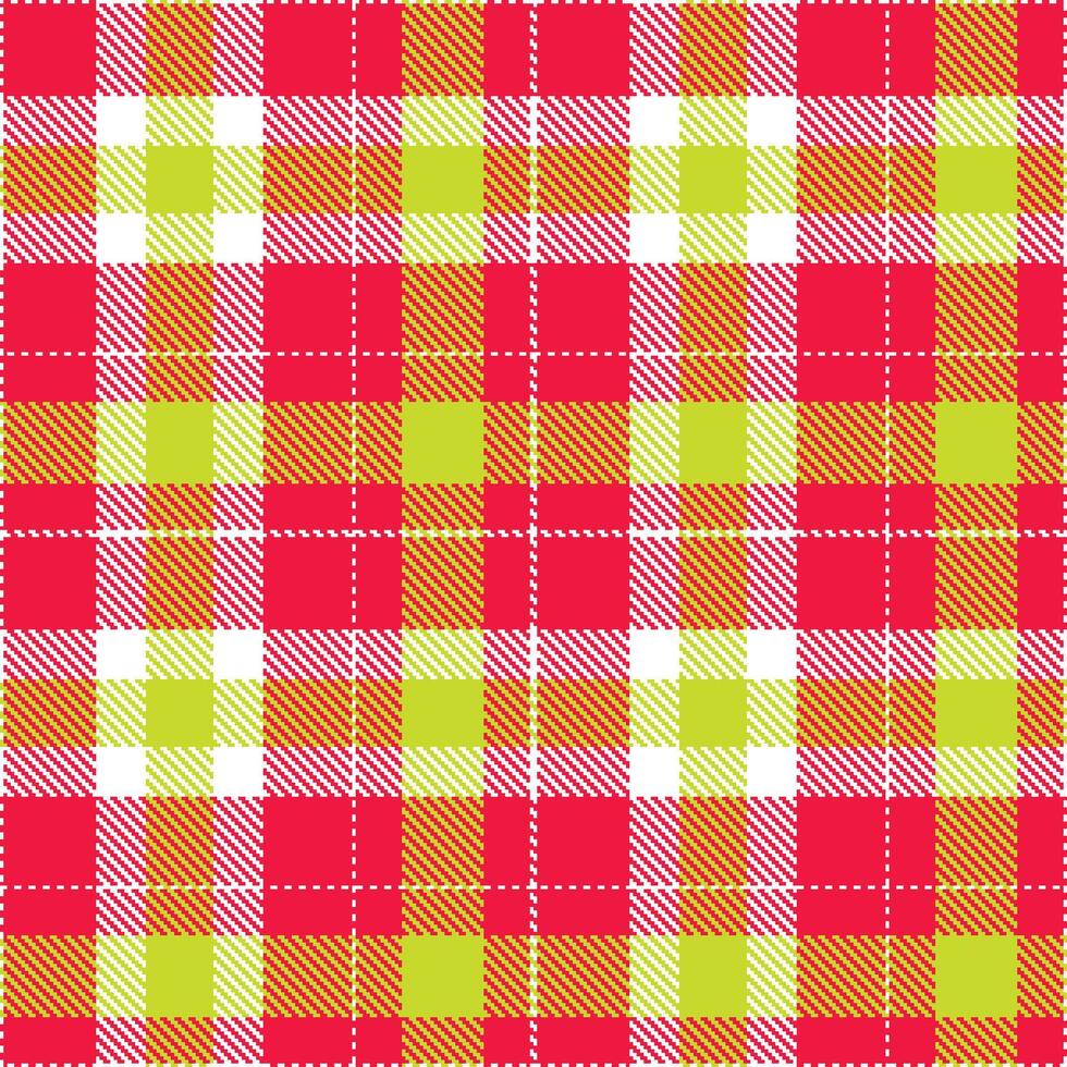 Deep White Seamless Tartan with Warm Neon Red accents Textile Design vector