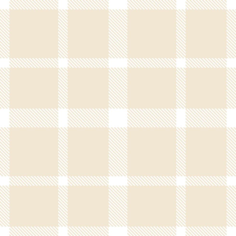 Bright White Seamless Tartan with Muted Off White accents Textile Design vector