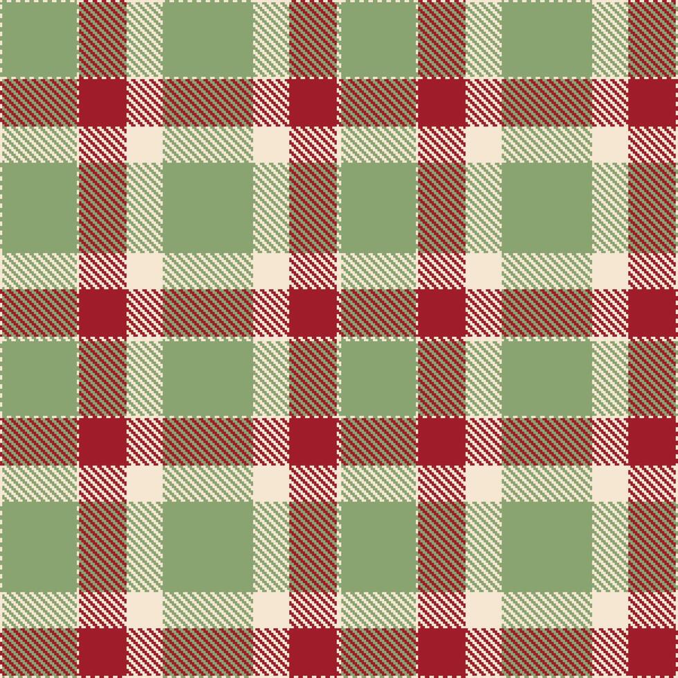 Rich Off White Seamless Tartan with Iridescent Sage accents Textile Design vector