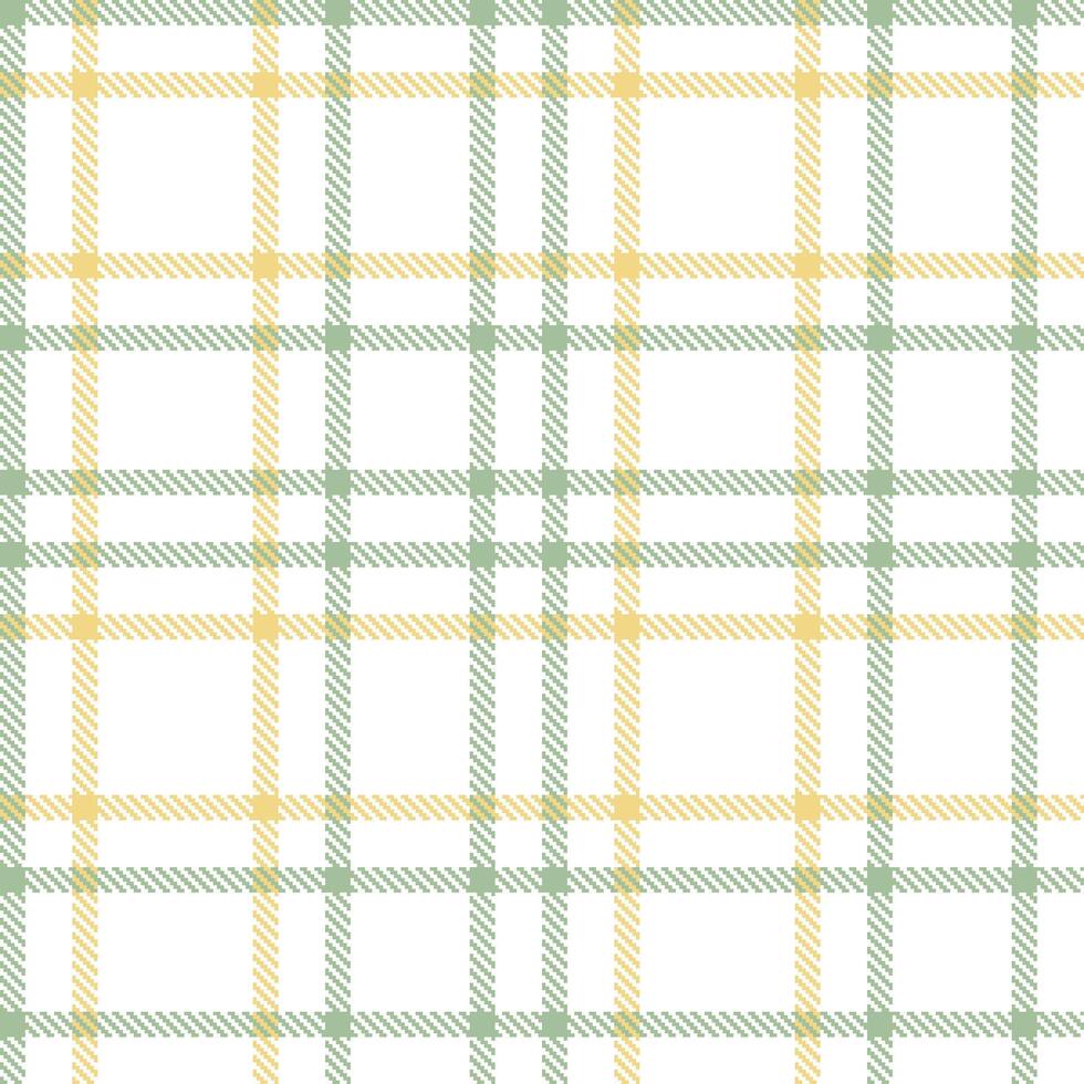 Deep White Seamless Tartan with Pastel Greenish Grey accents Textile Design vector