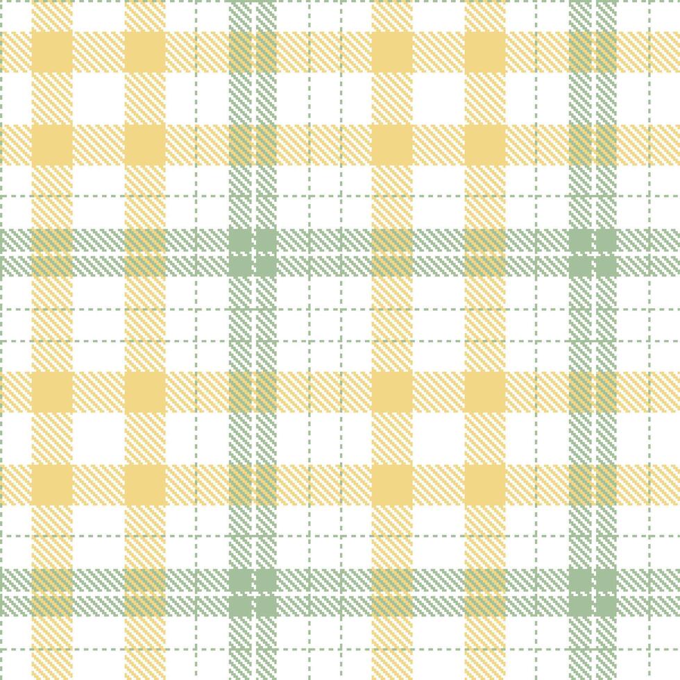 Soft White Seamless Tartan with Rich Greenish Grey accents Textile Design vector