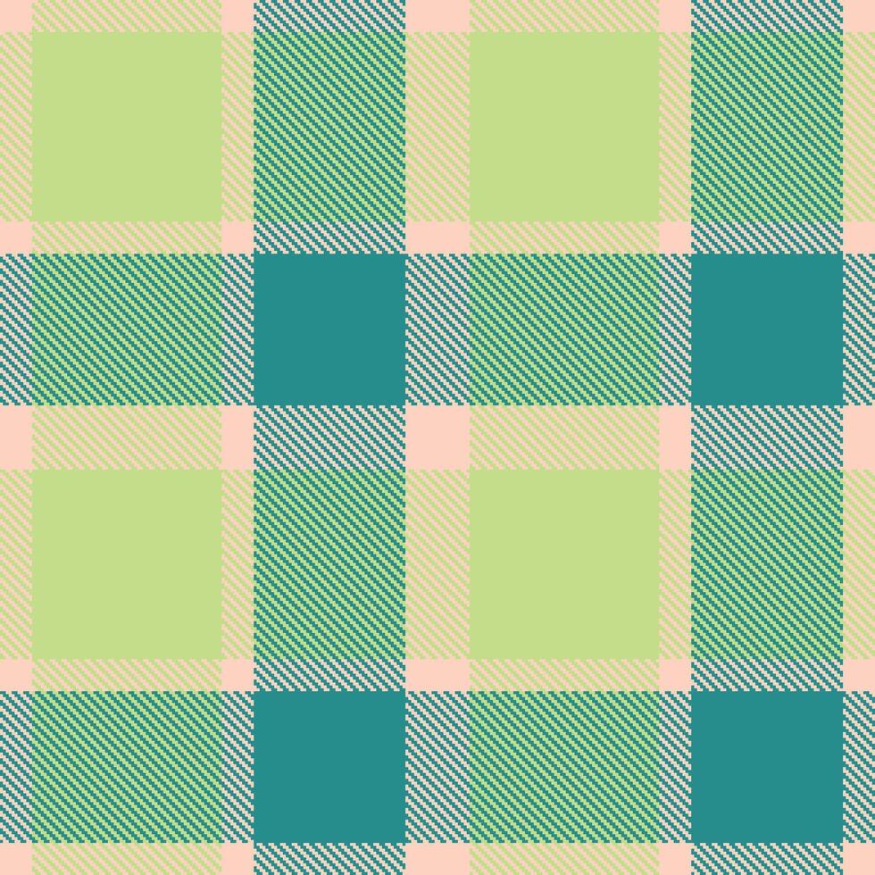 Deep Light Peach Seamless Tartan with Warm Pistachio accents Textile Design vector