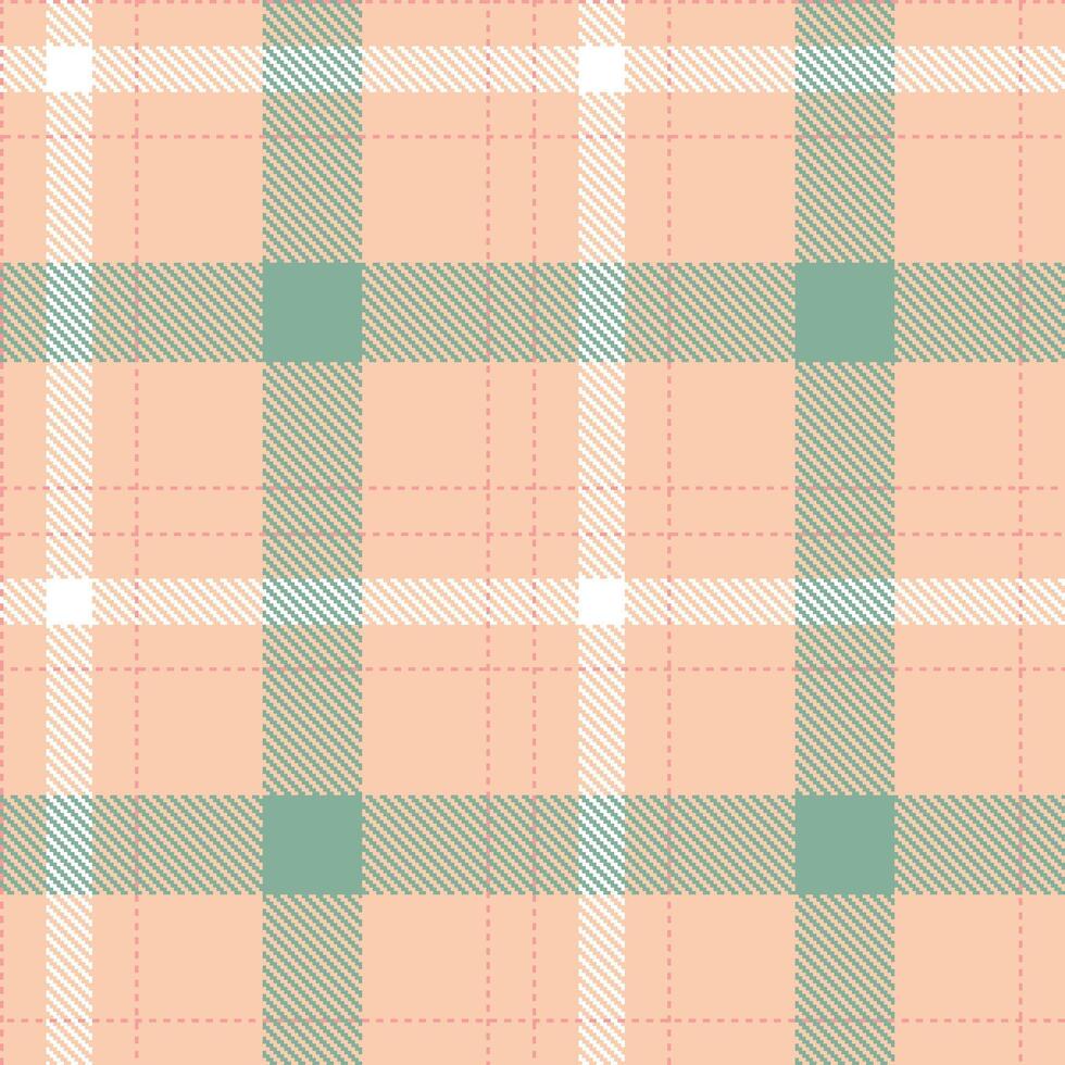 Modern Soft Light Peach Seamless Tartan Textile Design Variant 1435 vector