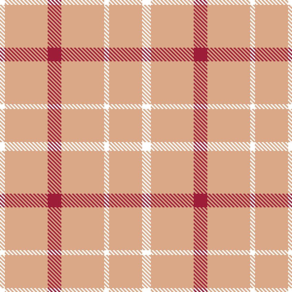 Cool Pinkish Tan and Light White Seamless Tartan Textile Design vector