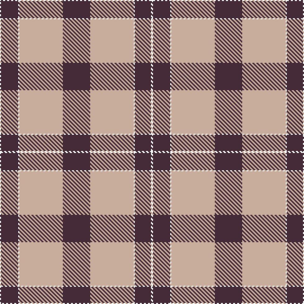 Rich White and Iridescent Purple Brown Seamless Tartan Textile Design vector