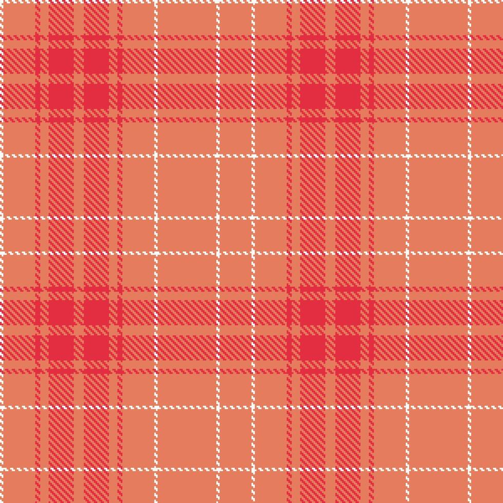 Modern Seamless Tartan in Pale Dark Peach tones Textile Design vector
