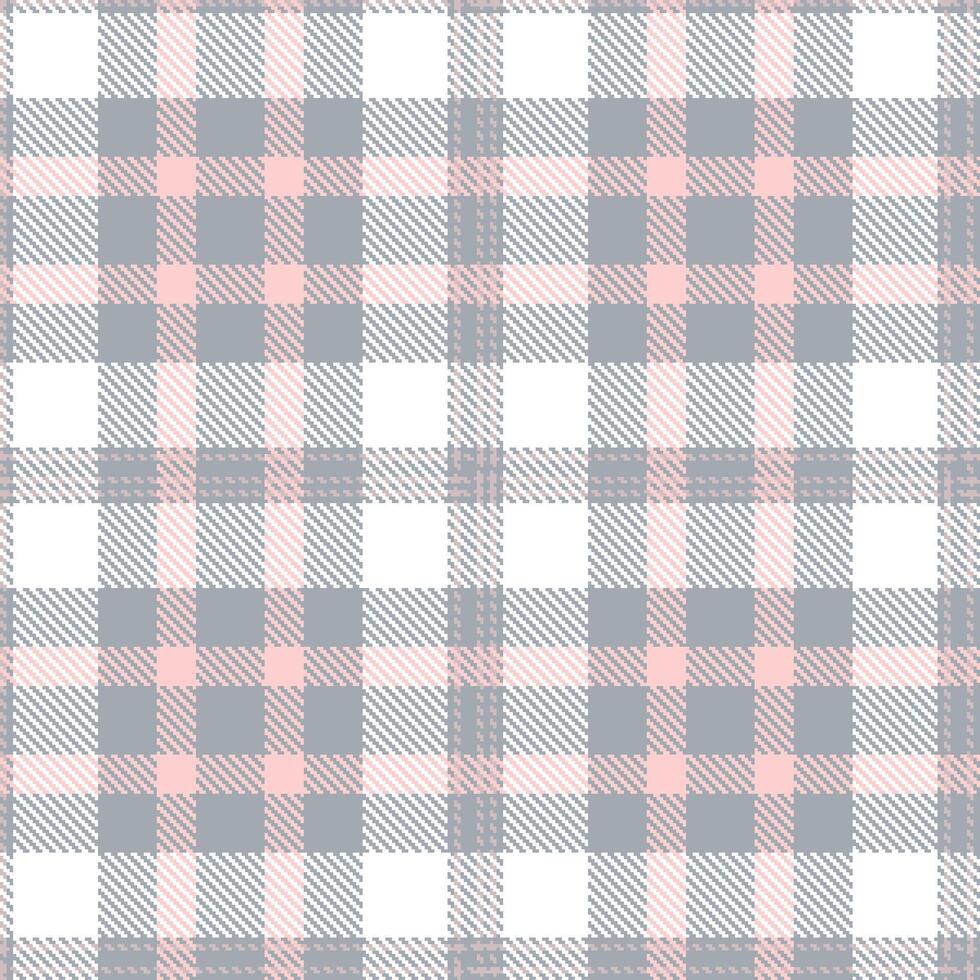 Cool Cool Grey and Bright Pinkish Grey Seamless Tartan Textile Design vector