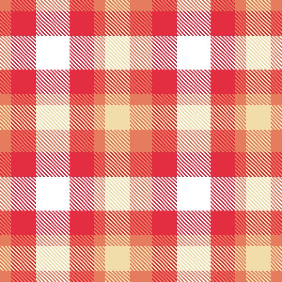 Modern Seamless Tartan in Light Dark Peach tones Textile Design vector