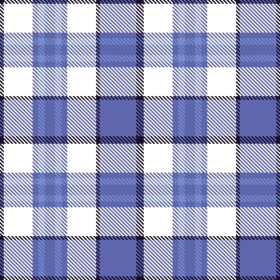 Modern Seamless Tartan in Soft Cornflower Blue tones Textile Design vector