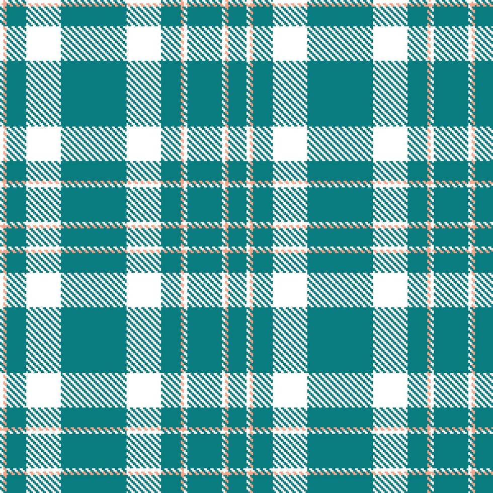 Deep White and Metallic Deep Aqua Seamless Tartan Textile Design vector