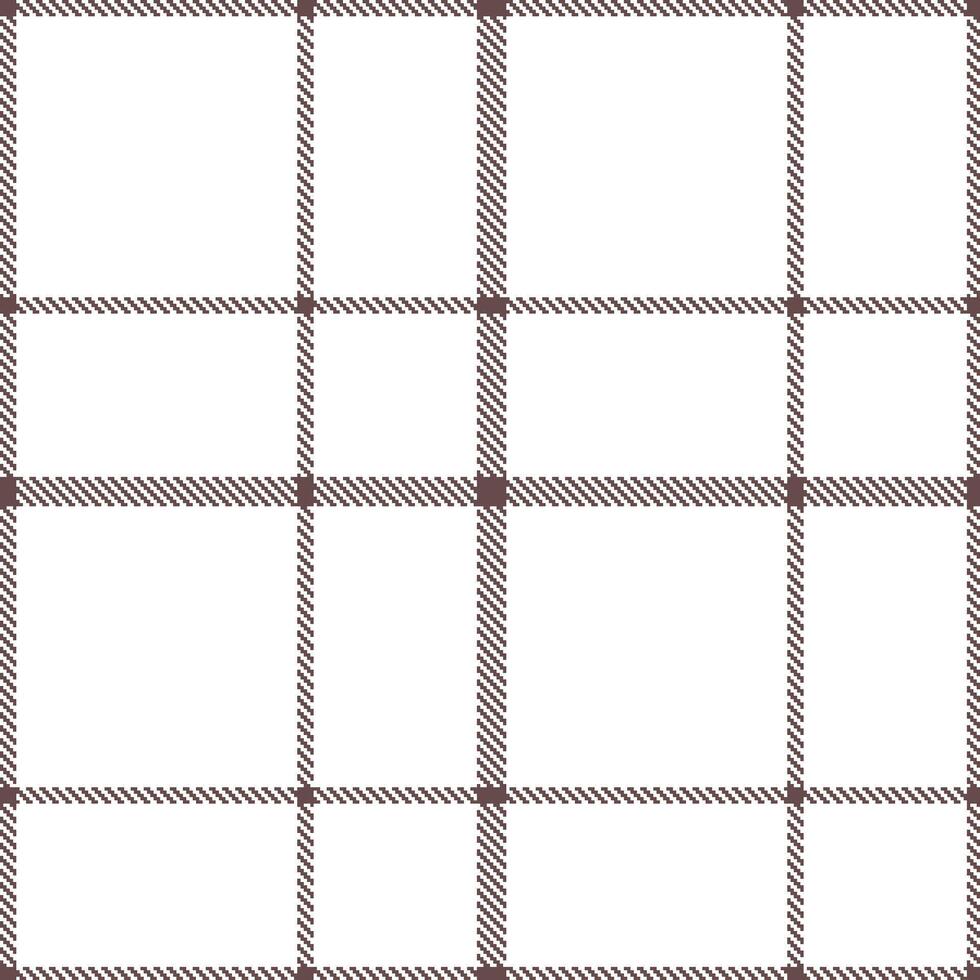 Soft Purplish Brown and Dusty White Seamless Tartan Textile Design vector