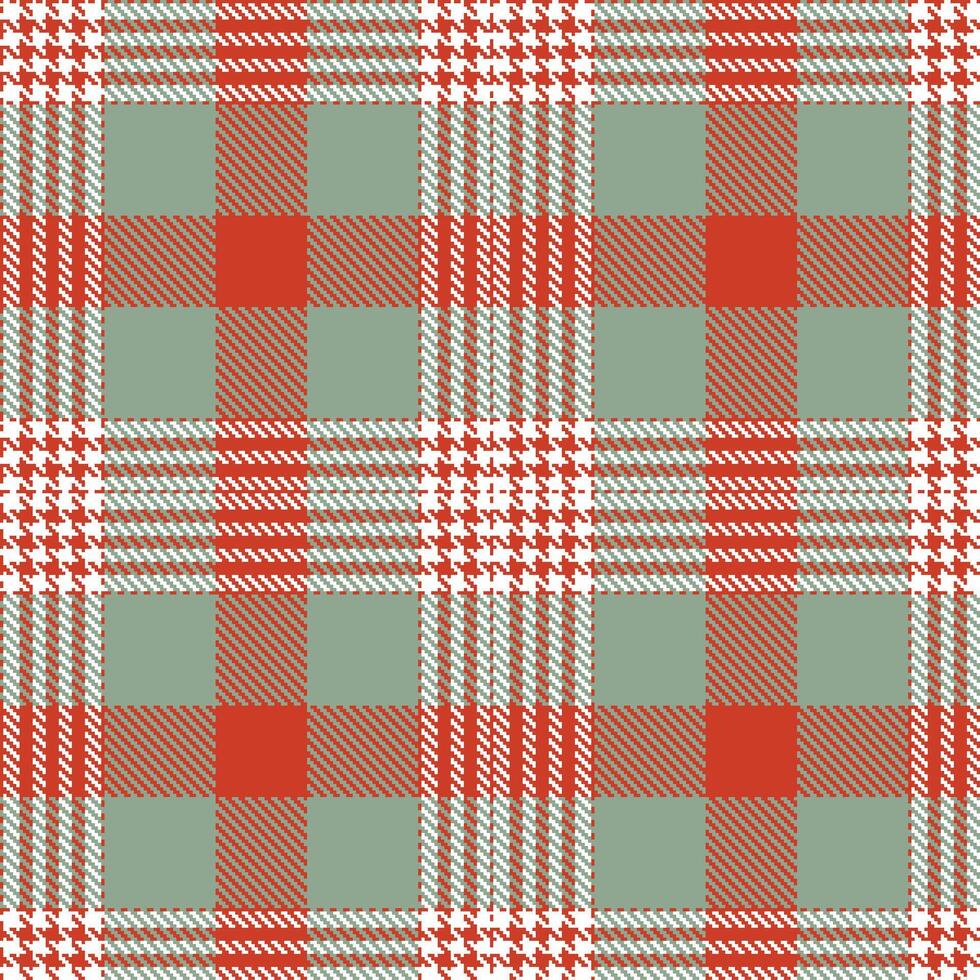Warm Rusty Red Seamless Tartan with Light White accents Textile Design vector