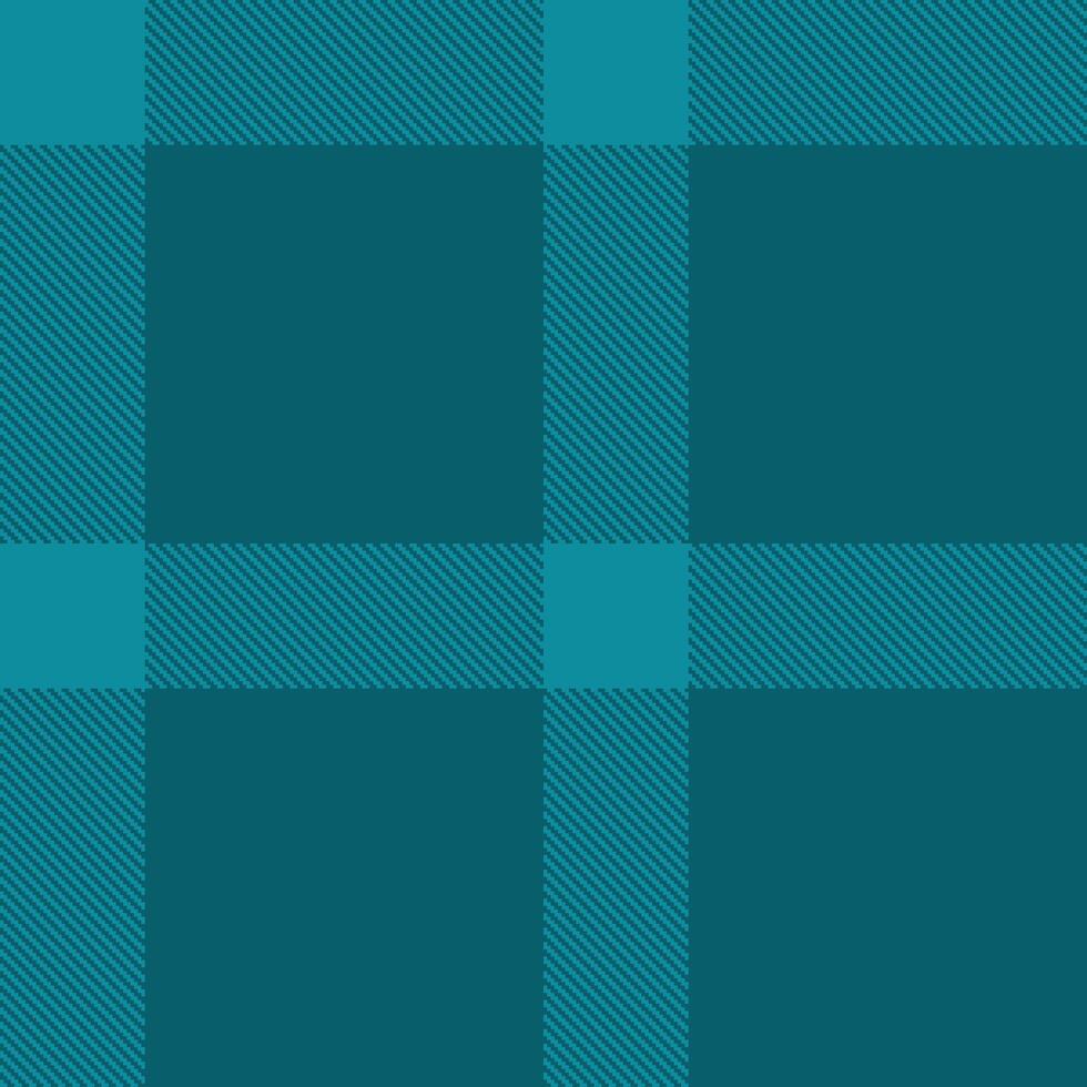 Soft Teal Blue and Rich Petrol Seamless Tartan Textile Design vector