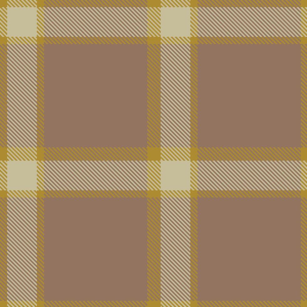 Rich Yellowish Brown and Vivid Putty Seamless Tartan Textile Design vector