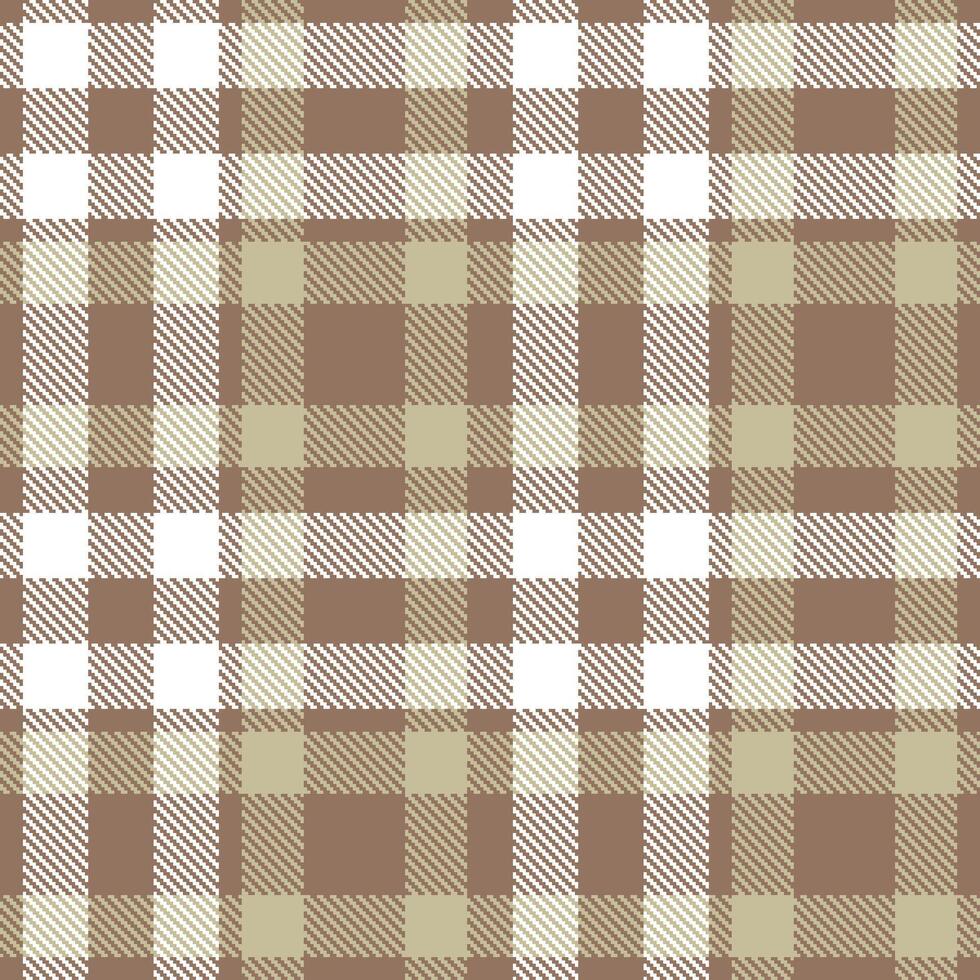 Dusty Brownish Grey and Deep White Seamless Tartan Textile Design Variant 1685 vector