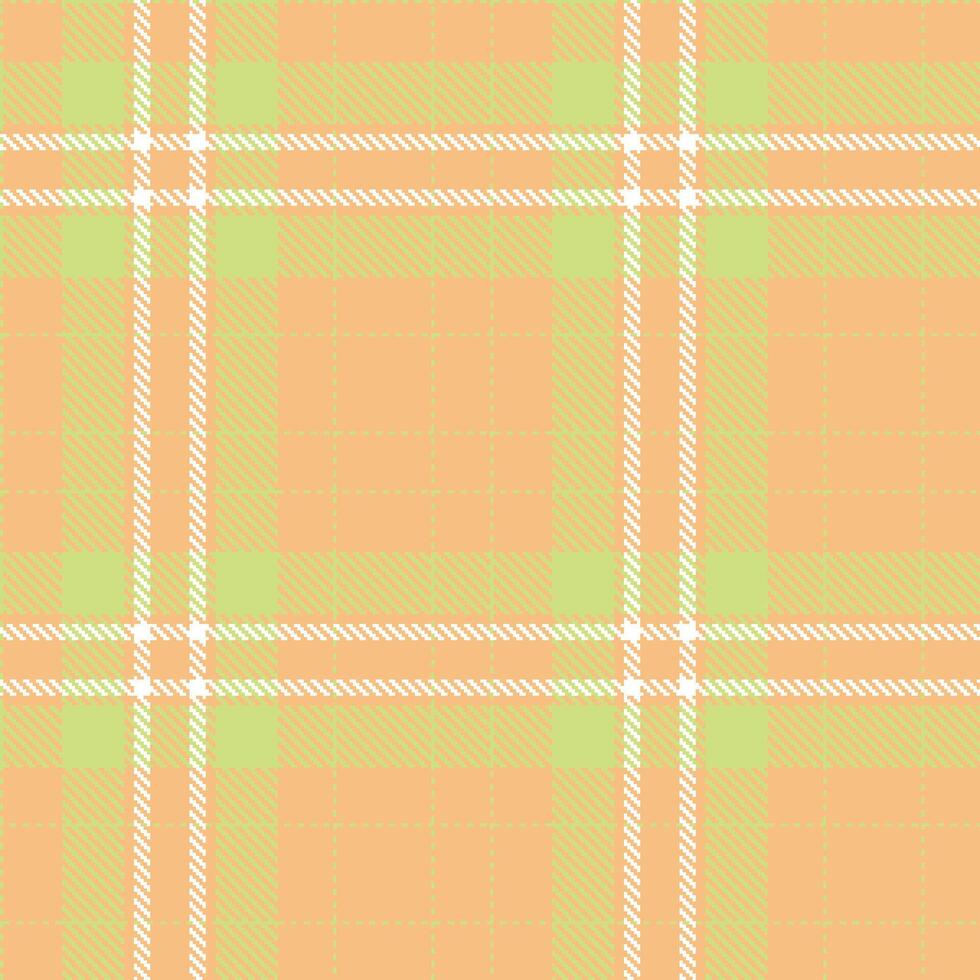 Modern Seamless Tartan in Rich Peach tones Textile Design 386 vector