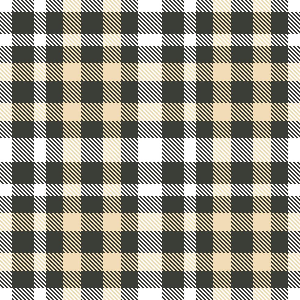 Deep Charcoal and Neon White Seamless Tartan Textile Design vector