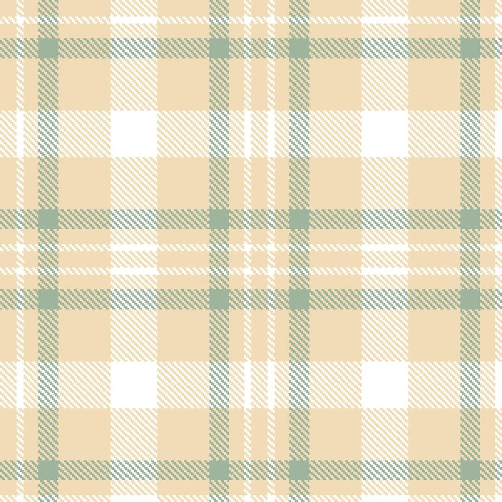 Cool Beige and Metallic White Seamless Tartan Textile Design vector