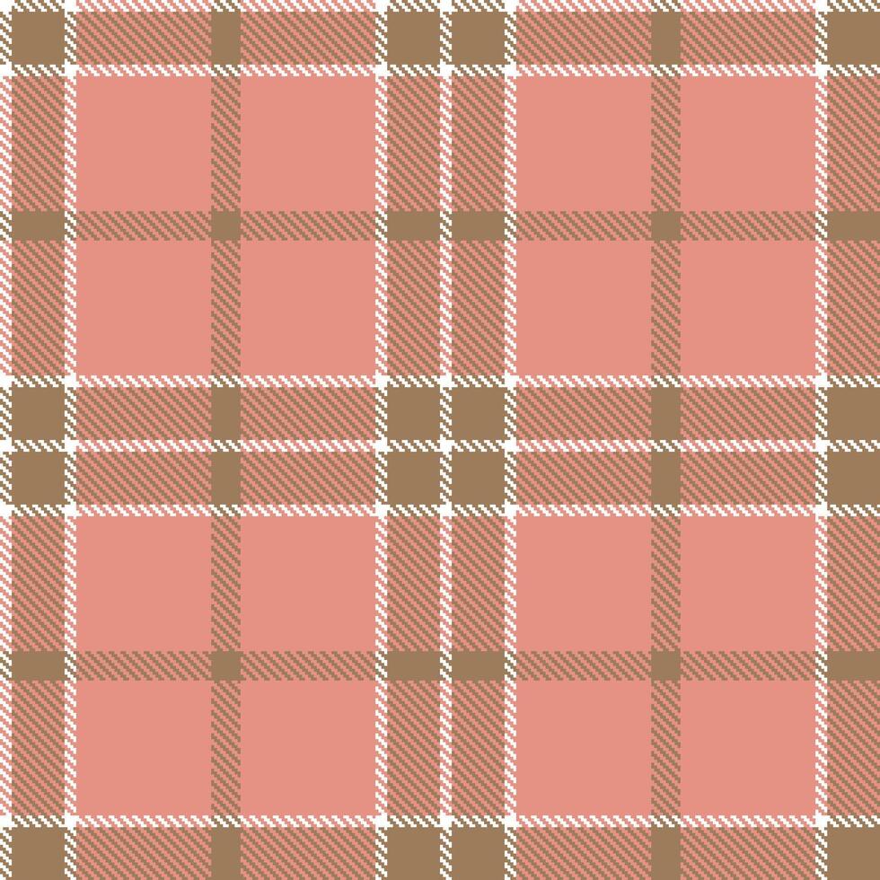 Light White and Neon Mocha Seamless Tartan Textile Design vector