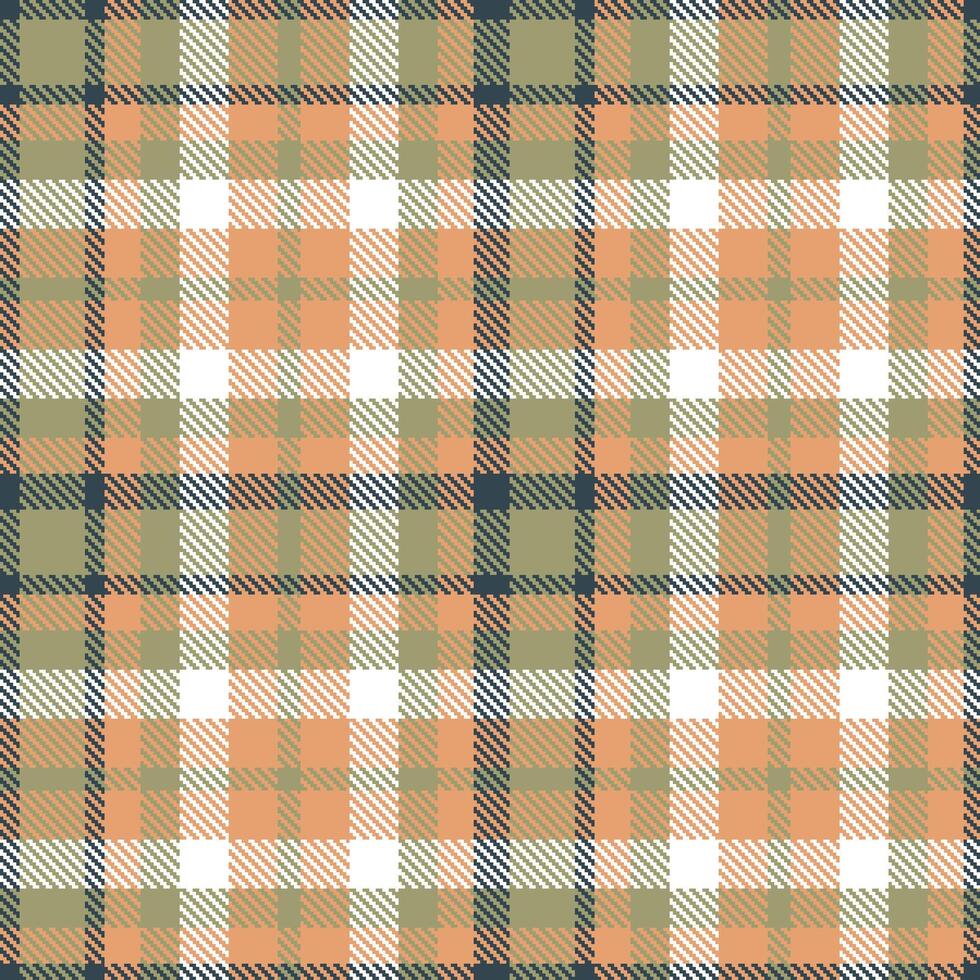 Light Stone and Muted Peach Seamless Tartan Textile Design vector