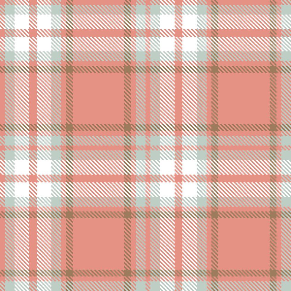 Soft Blush Seamless Tartan with Metallic Silver accents Textile Design vector