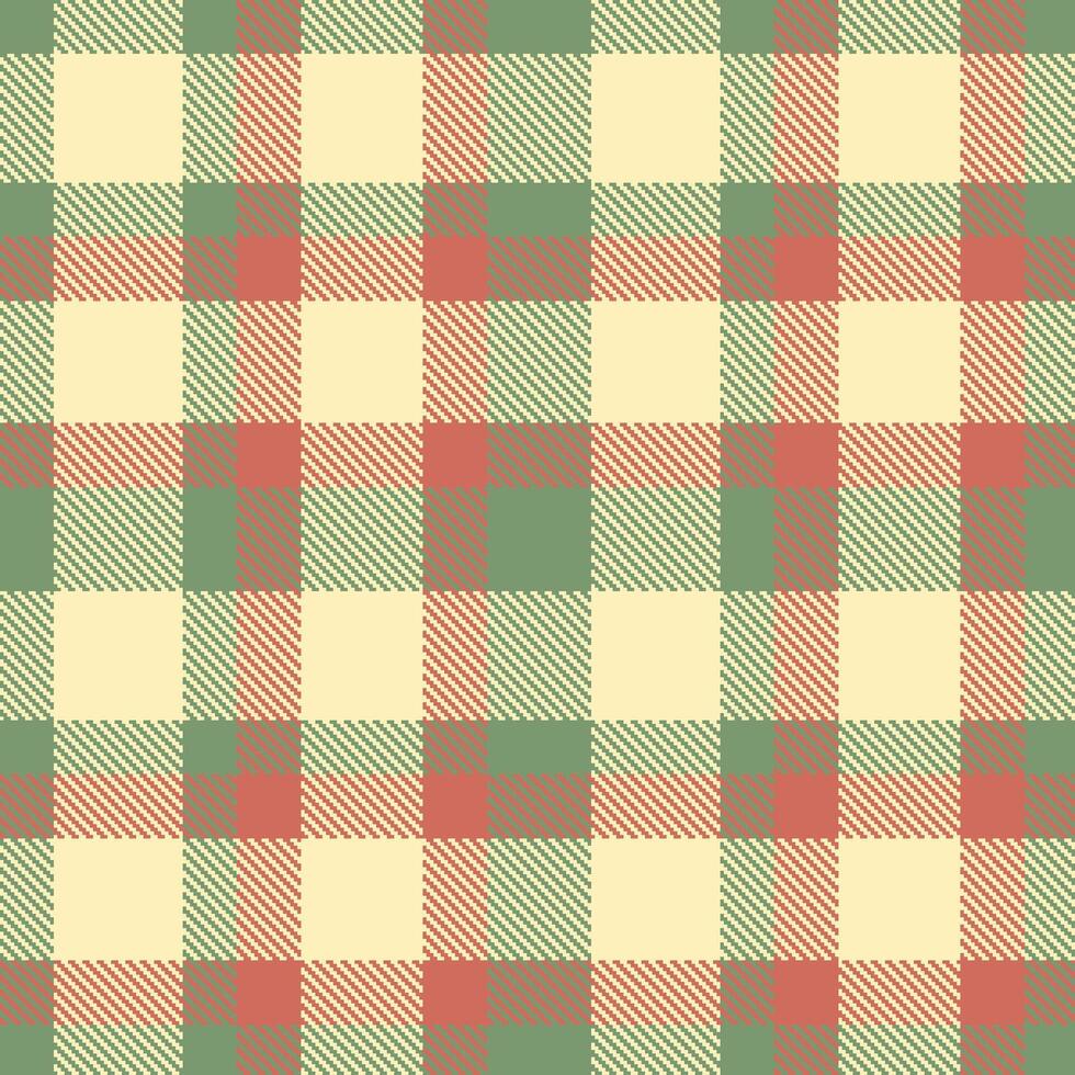 Pale Grey Green and Soft Pale Peach Seamless Tartan Textile Design vector