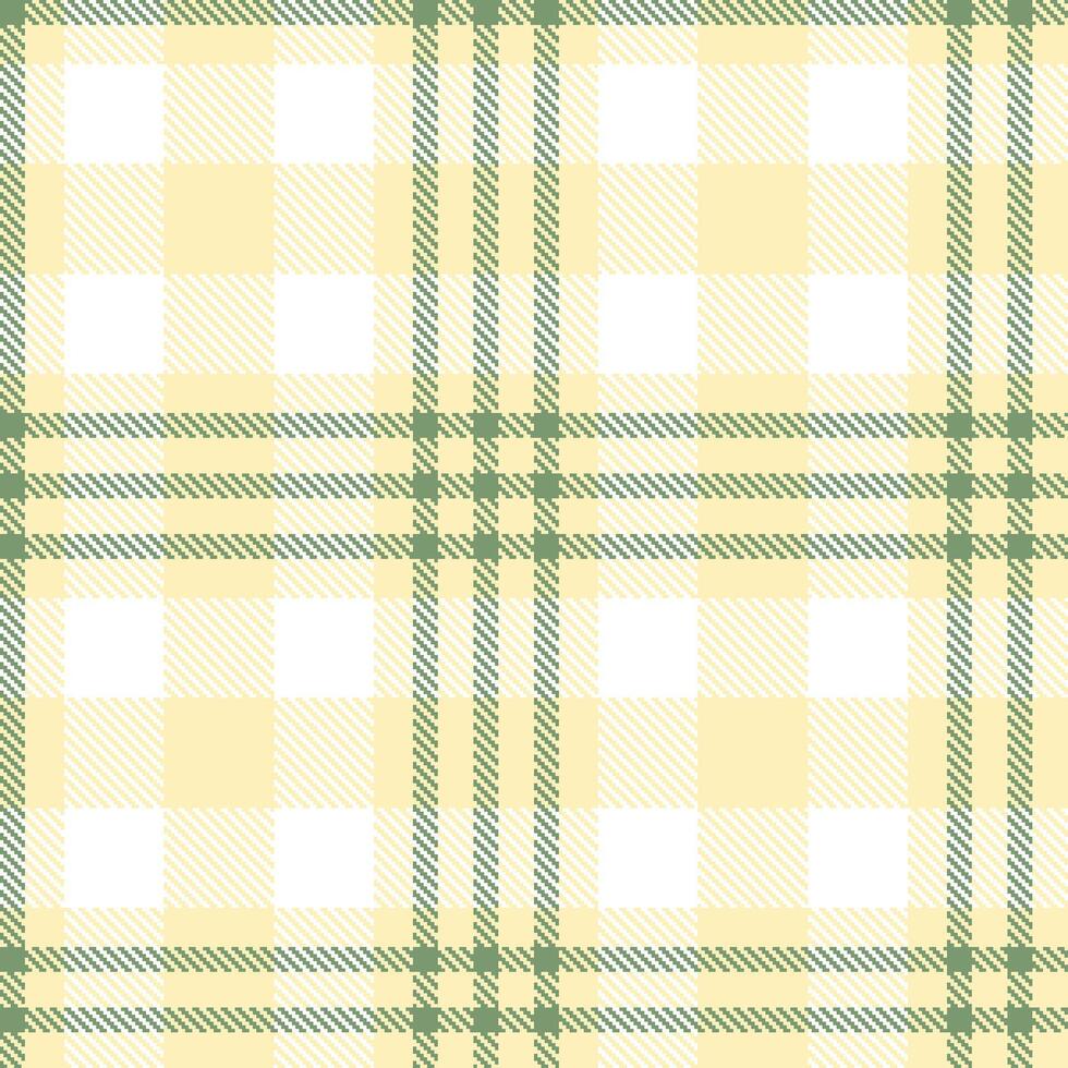 Light Pale Peach Seamless Tartan with Metallic Grey Green accents Textile Design vector