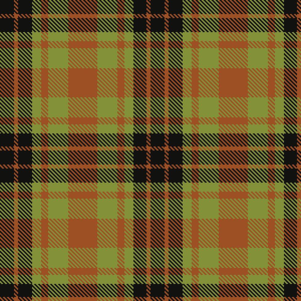 Dusty Warm Brown and Cool Baby Green Seamless Tartan Textile Design vector