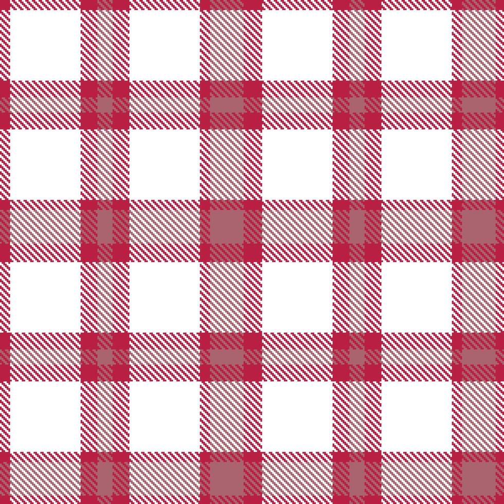 Modern Warm Rose Red Seamless Tartan Textile Design vector