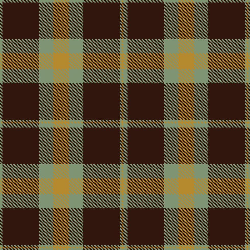 Dark Green Grey Seamless Tartan with Pale Dark Brown accents Textile Design vector