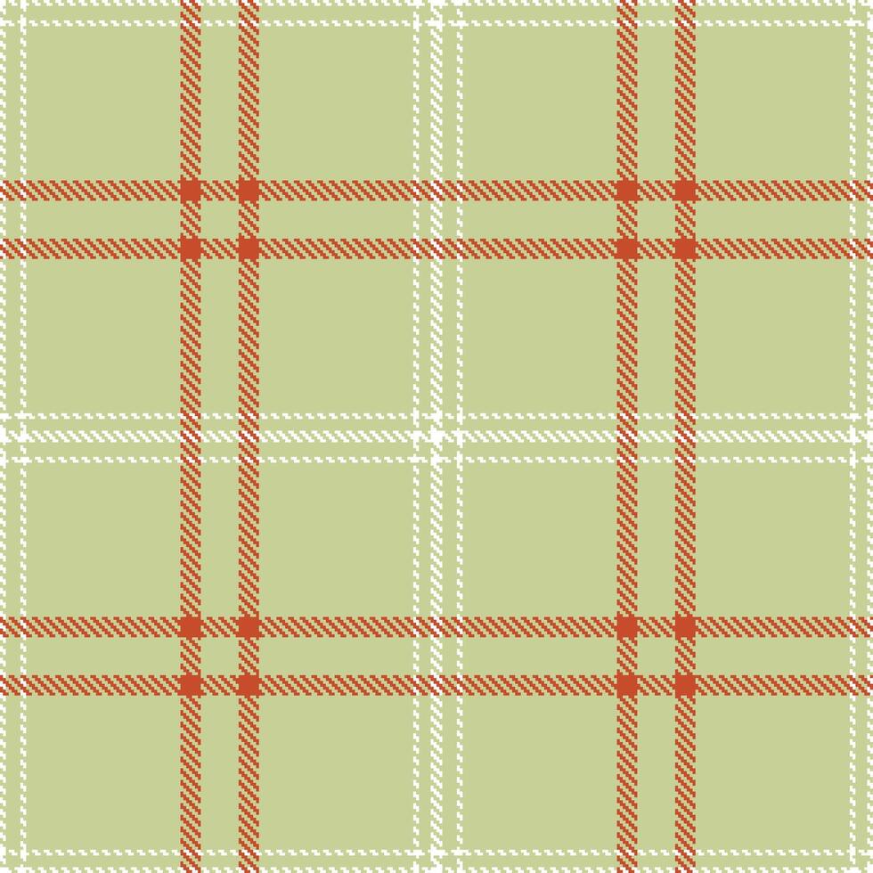Bright Beige and Warm White Seamless Tartan Textile Design 386 vector