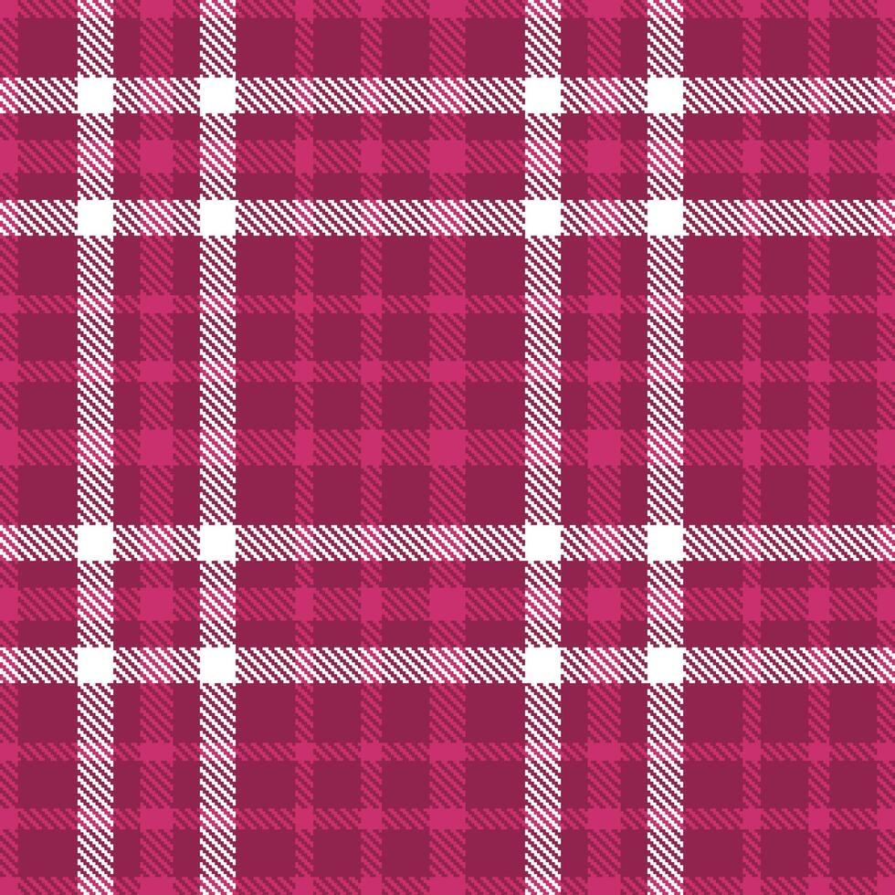 Modern Seamless Tartan in Neon Red Purple tones Textile Design vector