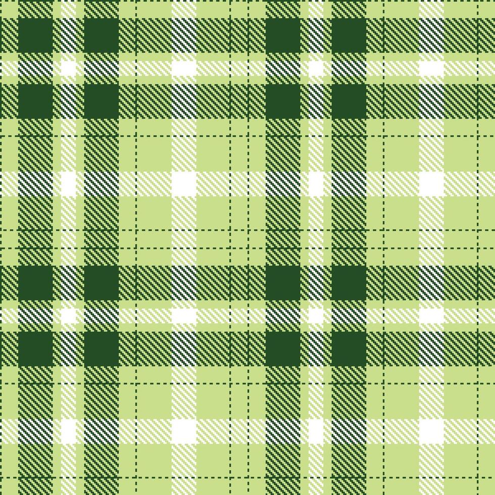 Modern Seamless Tartan in Warm Pale Olive Green tones Textile Design vector