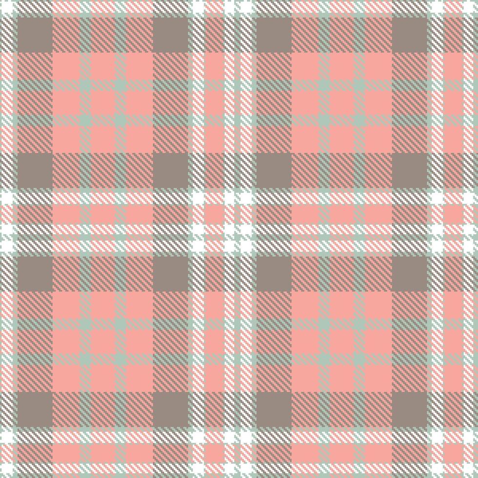 Dusty Silver and Warm Blush Seamless Tartan Textile Design vector