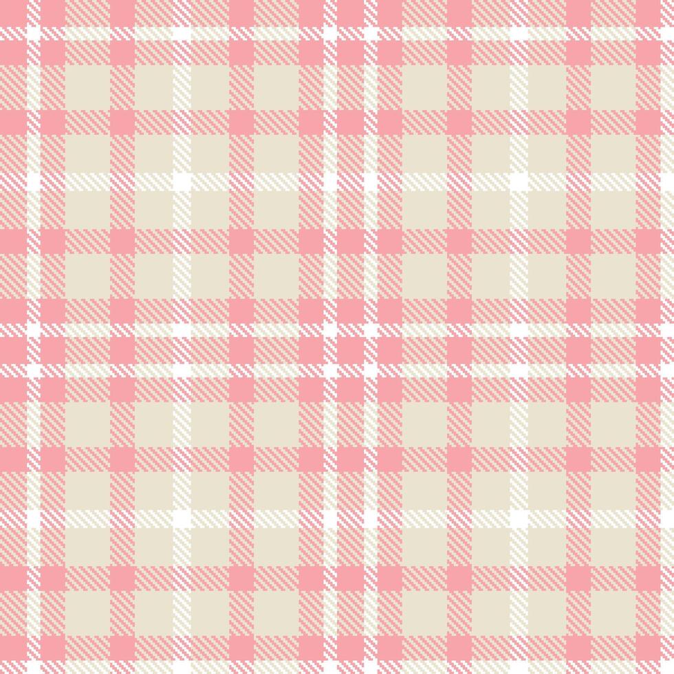 Metallic Soft Pink and Rich Light Grey Seamless Tartan Textile Design vector