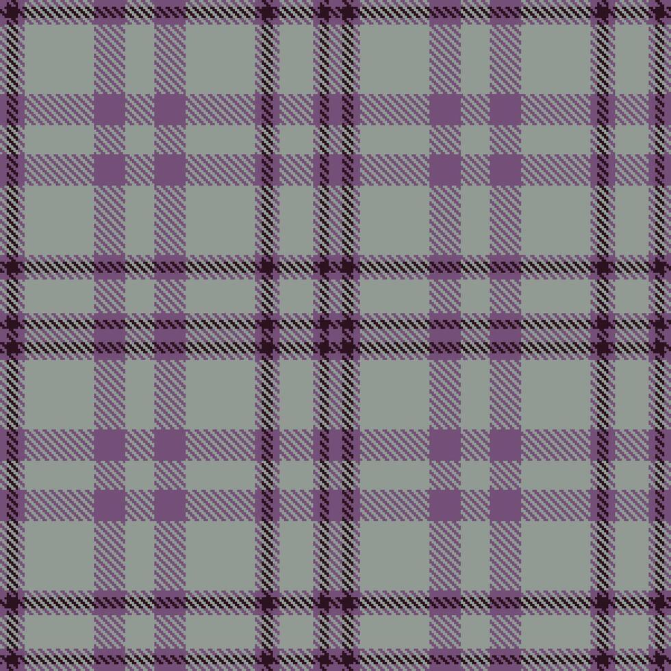 Smoky Muted Purple Seamless Tartan with Neon Grey accents Textile Design vector