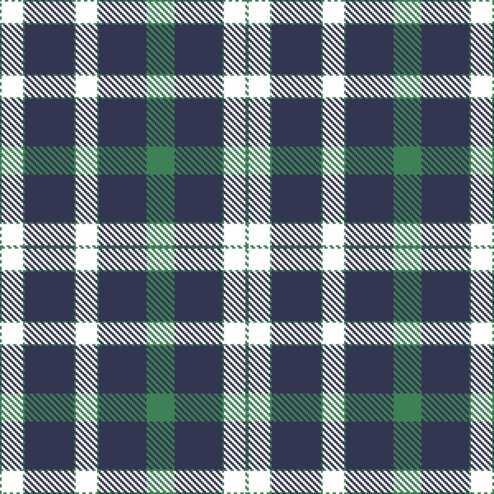 Soft Dark Sage and Cool White Seamless Tartan Textile Design vector