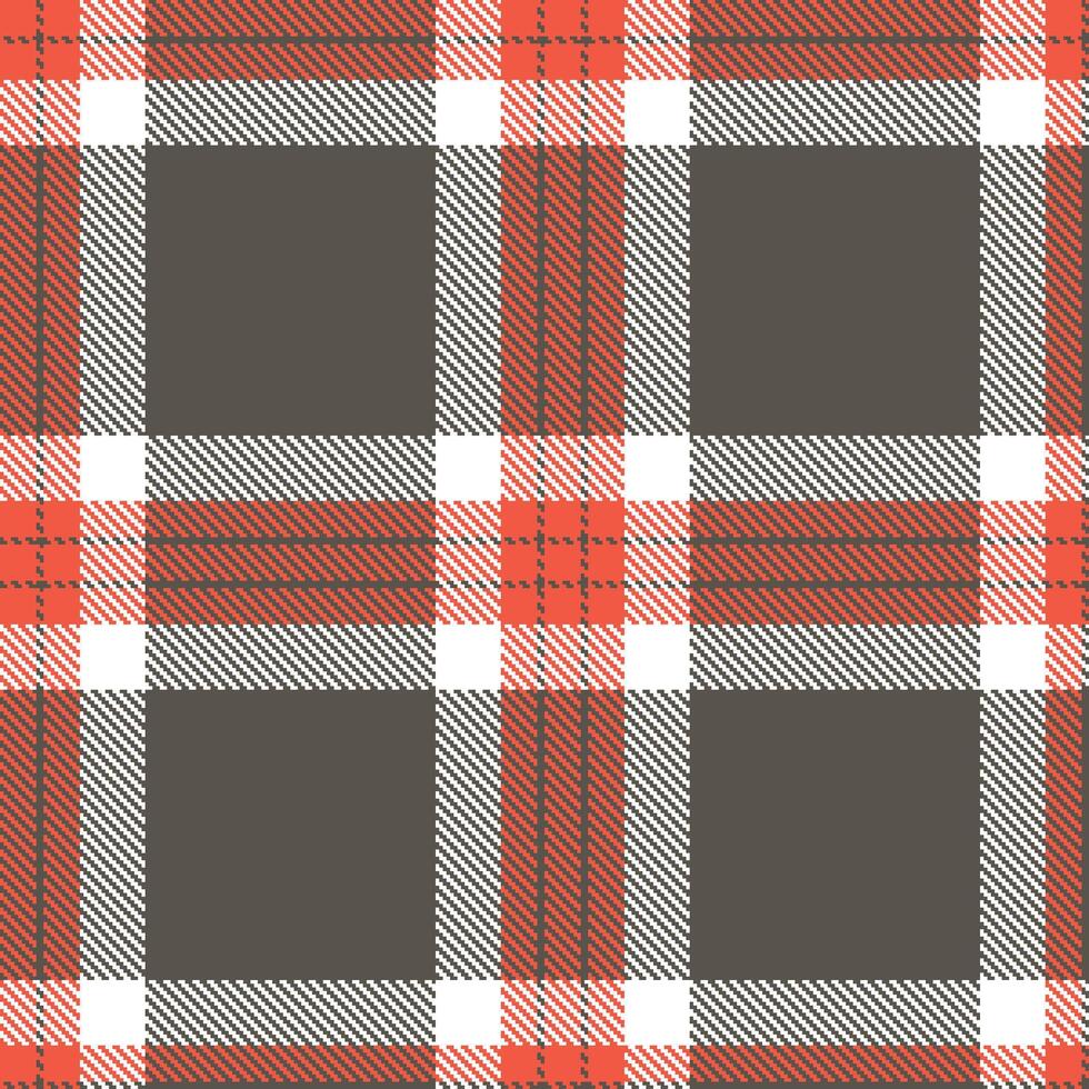 Cool Coral and Dusty Charcoal Grey Seamless Tartan Textile Design vector